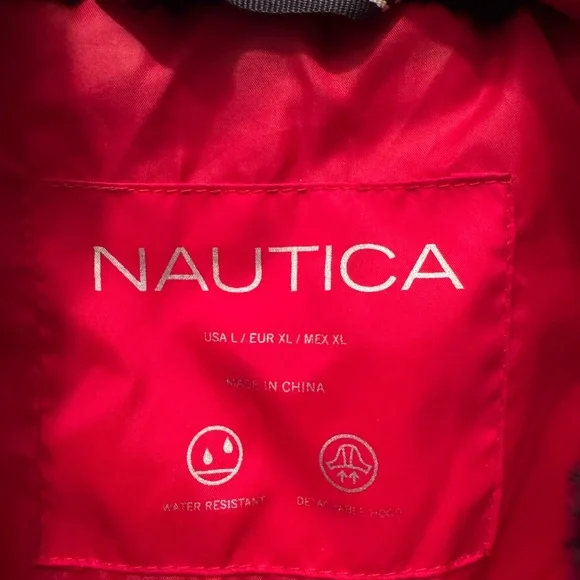 Nautica Womens Vibrant Red Puffer Coat with Faux Fur Trim - Picture 2 of 4